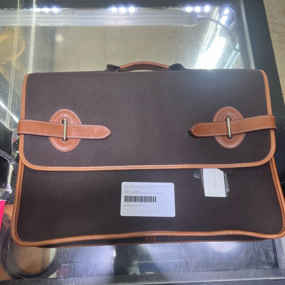 Hermes Brown Canvas Buen Aventura